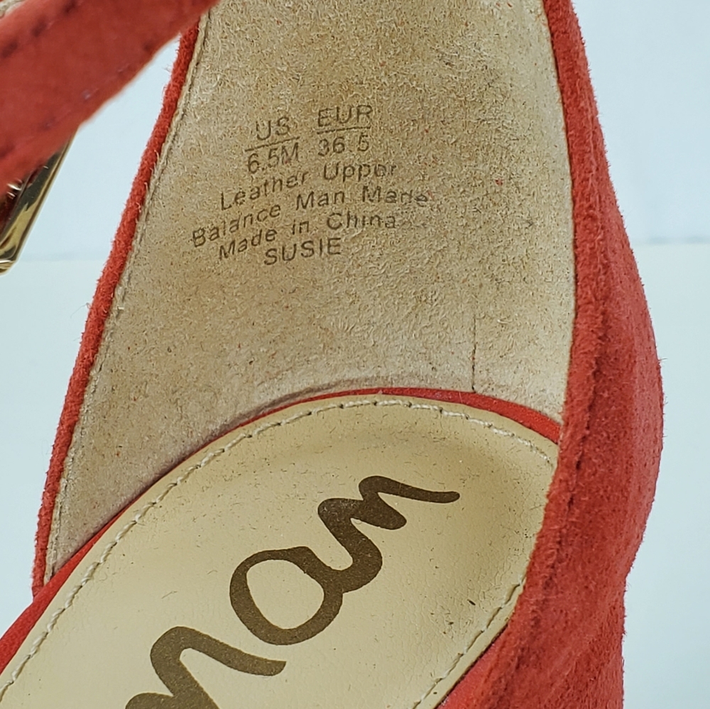 Sam Edelman Coral Leather Block Heel Sandals. - Picture 3 of 15